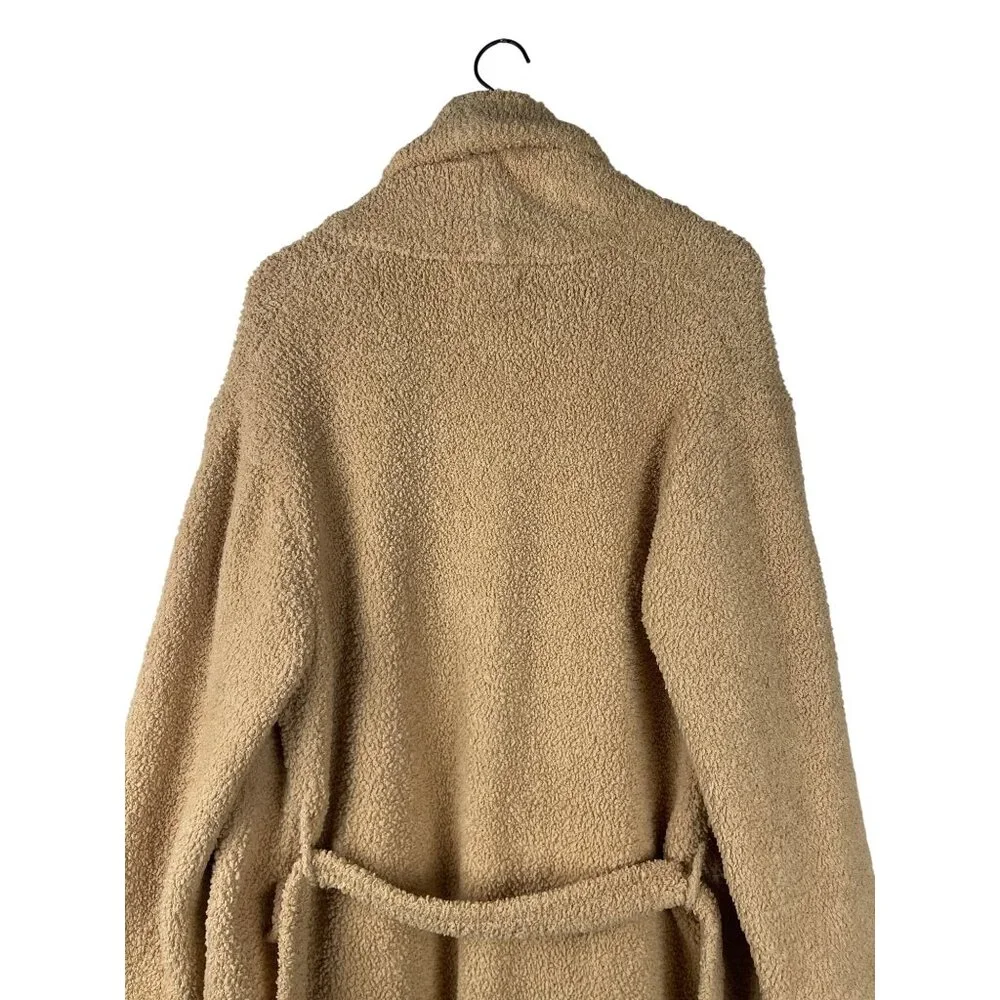 Barefoot Dreams Cozy Chic Wrap Long Robe Unisex Size 1 Tan Fluffy Soft Comfy - Picture 9 of 10